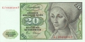 German Federal Republic 20 Deutsche Mark,  2. 1.1980